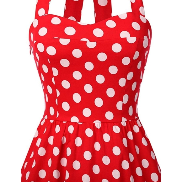 Women's dress polka audrey dress 1950's vintage - Picture 4 of 8